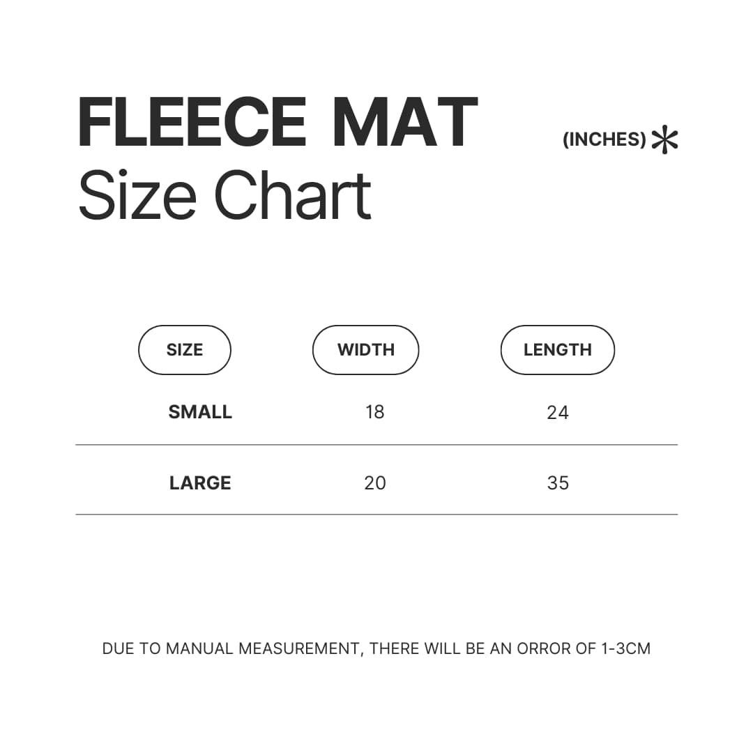 Fleece Mat Size Chart - Baldurs Gate 3 Merch