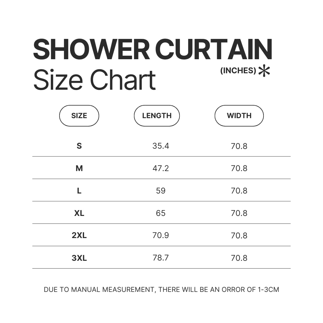 Shower Curtain Size Chart - Baldurs Gate 3 Merch