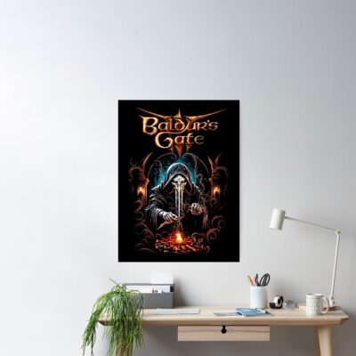 Baldur'S Gate Retro Poster Official Baldurs Gate 3 Merch