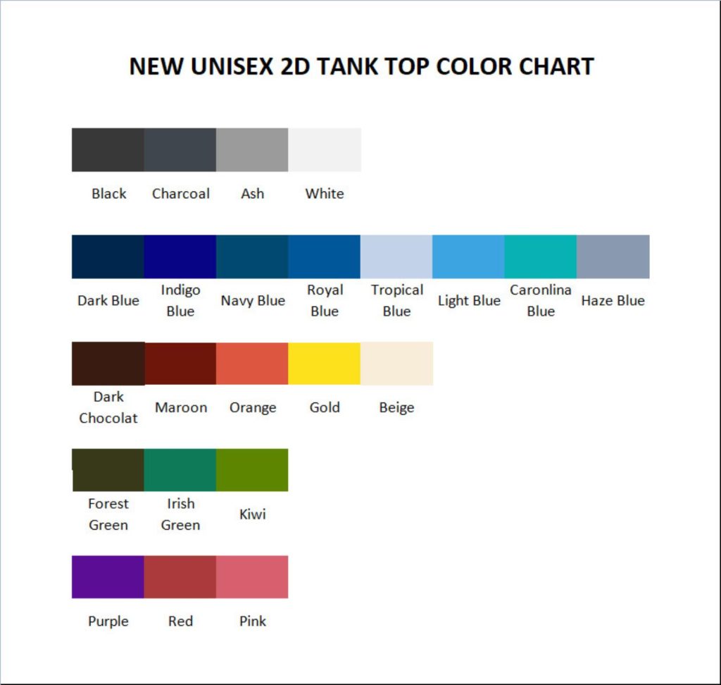 tank top color chart - Baldurs Gate 3 Merch